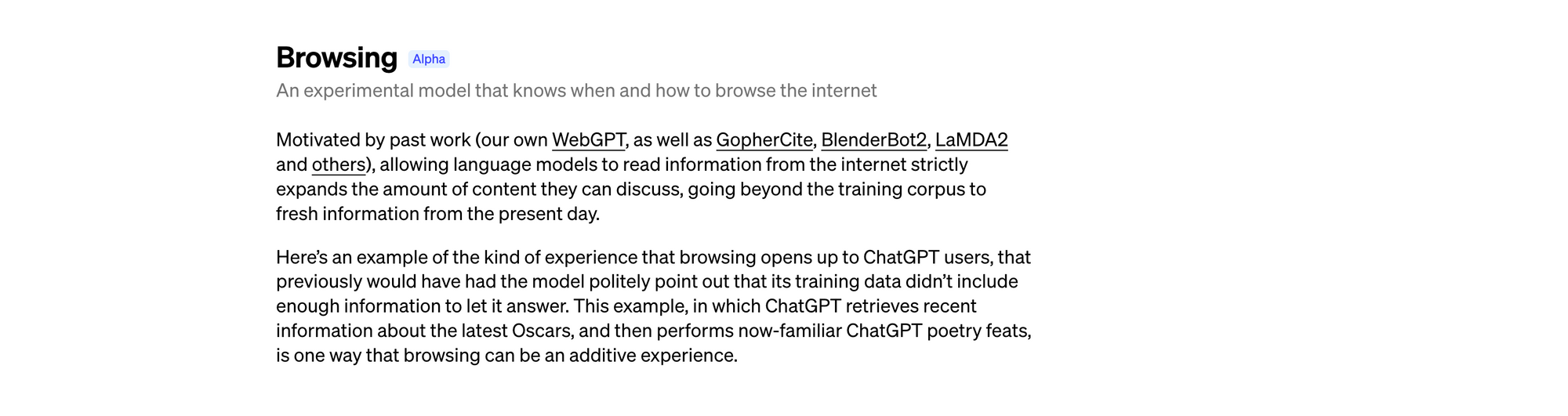 ChatGPT Web Browsing