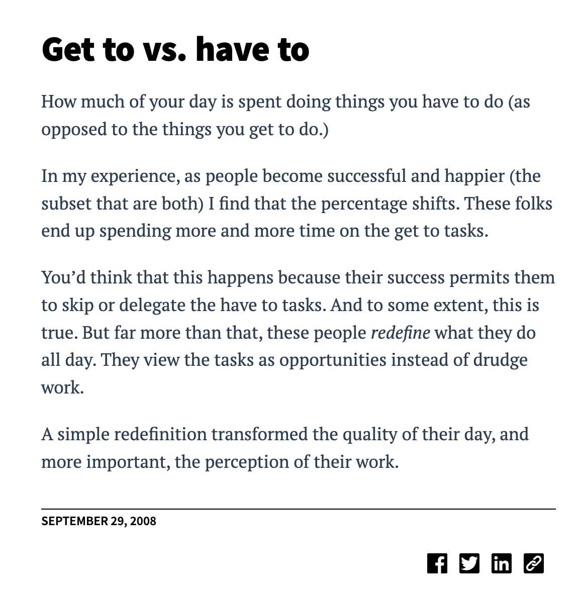 Seth Godin Blog Post Screenshot