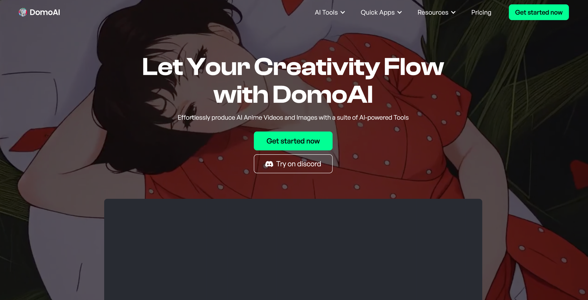 Domo AI homepage